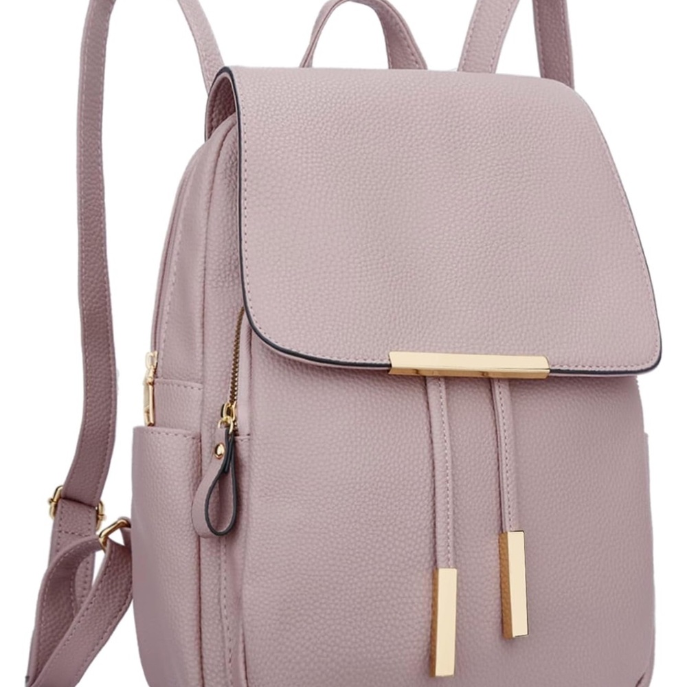 Pink KKXIU Trendy Leather Backpack Purse